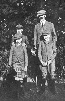 The Wales children with their tutor