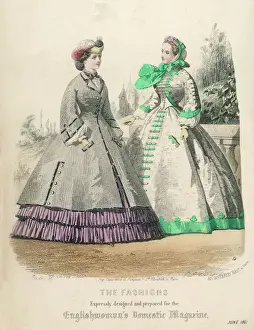 Chignon Prints: Walking Dress 1861