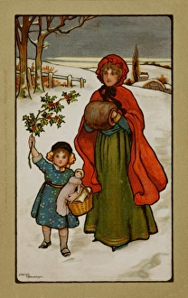 Images Dated 12th April 2008: Walking through the snow by Ethel Parkinson