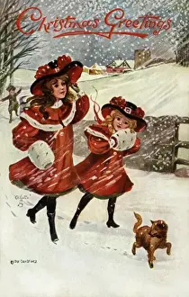 Walking throug h snow by Hilda Dix Sandford