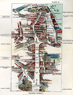 Woodblock Collection: Walks of London - Cannon Streetfrom Mansion House To Tower