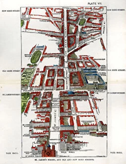 Woodblock Collection: Walks of London - St James Street, Old and New Bond Street