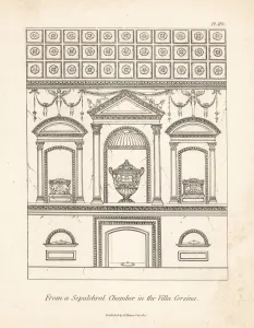 Alcove Gallery: Wall of funeral urns in a sepulchral chamber