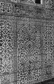Panels Prints: Wall of Moorish tiles with Arabic writing