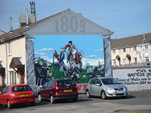 Images Dated 27th July 2011: Wall mural of the Bloody Battle - 1809 at Belfast