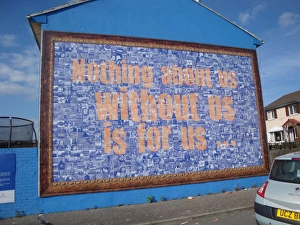 Images Dated 27th July 2011: Wall mural close-up Nothing about us without us is for us