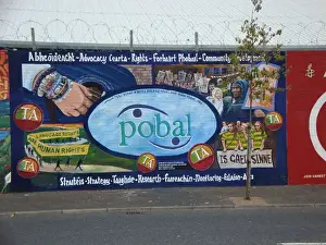 Troubles Prints: Wall mural of Human Rights at Belfast