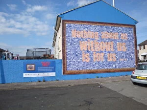Images Dated 27th July 2011: Wall mural of Nothing about us without us is for us at Bel
