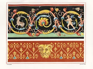 Wall painting of an arabesque with stag Wall painting of an arabesque with stag