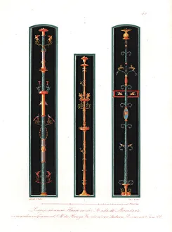 Kunst Epochen Gallery: Wall paintings of candlelabra from a house