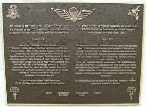 Wall Plaque to Canadian 1st Parachute Bn, Normandy