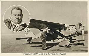 Wallace Beery, American actor, with favourite plane