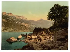 Gall Prints: Wallenstadt Lake, Alpine landscape and view on the Sichelkam