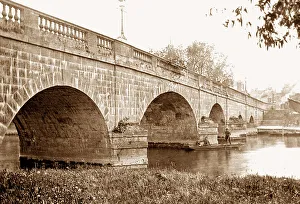 Wallingford Prints: Wallingford Bridge River Thames Victorian period