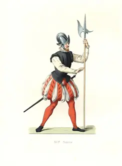 Doublet Prints: Walloon soldier, 16th century, in a morion