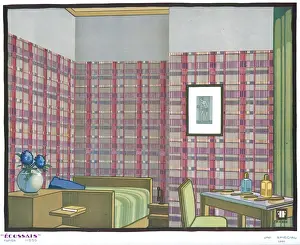 Wallpaper designs shown in a sample interior