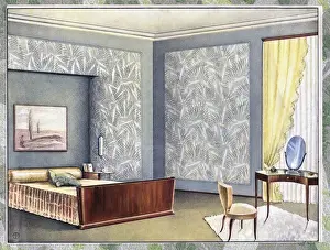 Wallpaper designs shown in a sample interior