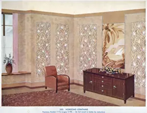 Wallpaper designs shown in a sample interior