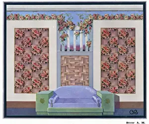 Wallpaper designs shown in a sample interior