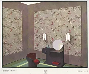 Wallpaper designs shown in a sample interior