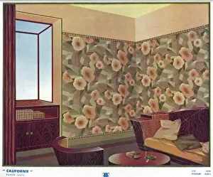 Wallpaper designs shown in a sample interior