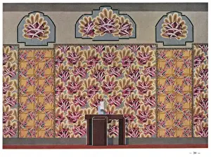 Wallpaper designs shown in a sample interior