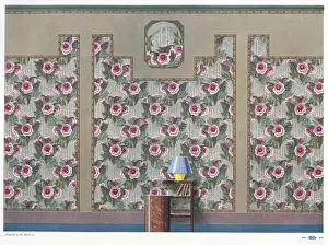 Wallpaper designs shown in a sample interior
