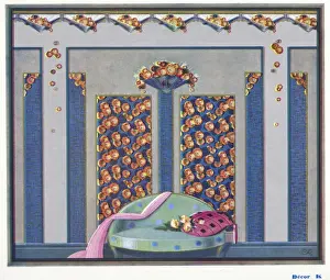 Wallpaper designs shown in a sample interior