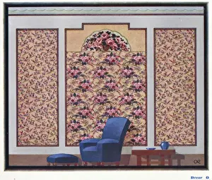 Wallpaper designs shown in a sample interior