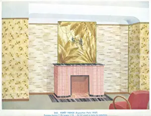 Wallpaper designs shown in a sample interior