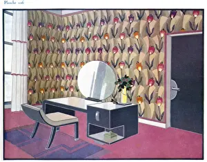 Wallpaper designs shown in a sample interior