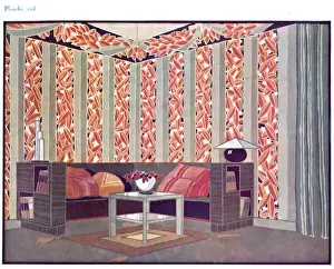 Wallpaper designs shown in a sample interior