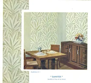 Wallpaper designs shown in a sample interior