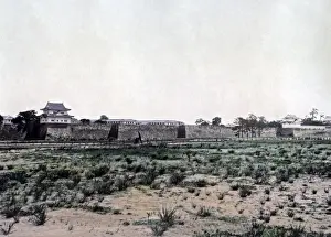 Osaka Prints: The walls of Osaka Castle, Japan, circa 1880s