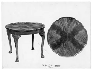 Curl Prints: Walnut circular table