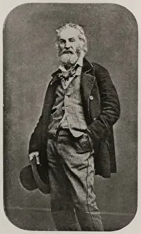 Walt Prints: Walt Whitman, full-length portrait, standing with hand in po