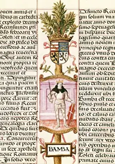 WAMBA (672-680). Portrait of the Visigothic king