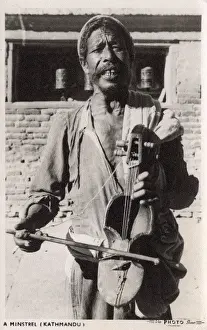 Wandering Prints: A wandering street Minstrel, Kathmandu, Nepal
