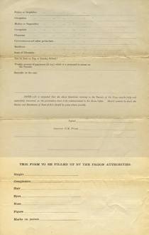 Admission Gallery: Wandsworth Reformatory Admission Form Page 2