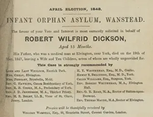 Election Prints: Wanstead Infant Orphan Asylum - Election Lobby Card