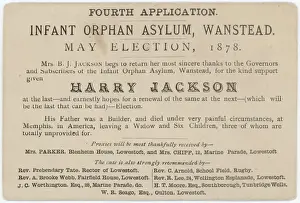 Wanstead Infant Orphan Asylum - Election Lobby Card