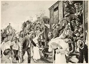 As war breaks out, German soldiers are speeded to death or glory by their loved ones Date: 1914