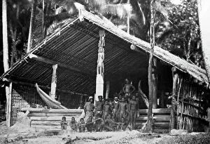 Canoe Prints: War canoe house, Solomon Islands, Victorian period