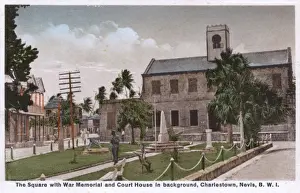 Nevis Prints: War Memorial and Court House, Charlestown, Nevis