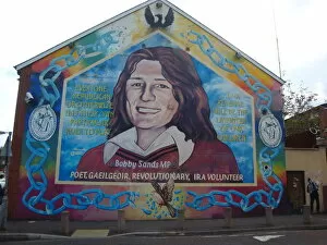 Belfast Collection: War mural of Bobby Sands MP at Belfast