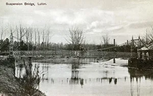 Bedfordshire Prints: Wardown Park Suspension Bridge, built in 1908
