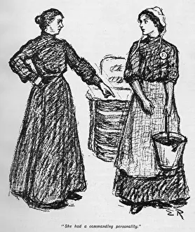 Holloway Prints: Wardress and suffragette inmate, Holloway Prison