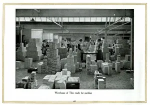 Packing Prints: Warehouse of tiles ready for packing, Alfred Meakin