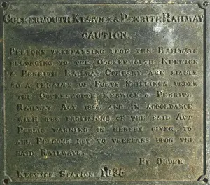 Rules Prints: Warning notice at Keswick Station