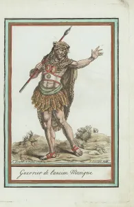 Laroque Prints: Warrior of the ancient Aztec or Mexica people, Mexico